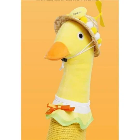 Come On Duck Cat Climbing Frame Natural Sisal Rope Cat Scratching, Yellow